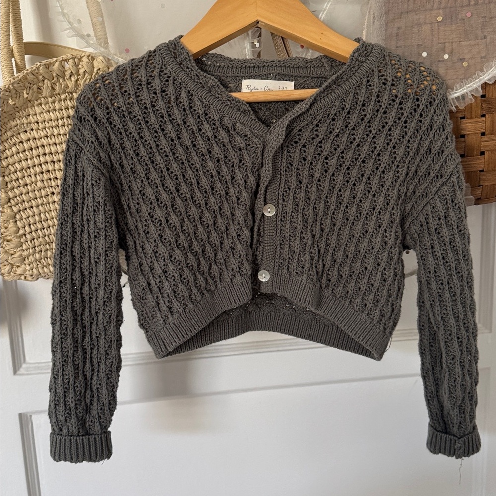2-3Y Rylee and Cru Toddler Ella Cardigan in forest - Picture 9 of 10